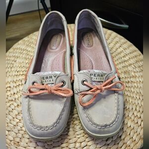 Sperry Tan Leather Flats w/ Moccasin Stitching Womens Size 7